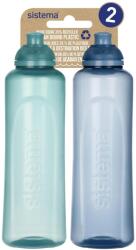 Sistema Ocean Bound Swift Squeeze Twist n Sip Kulacs 480 ml, 2 pack kék|zöld