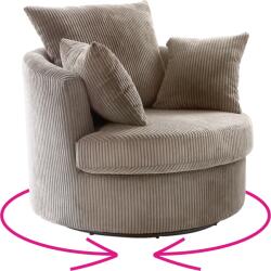 TEMPO KONDELA Relaxációs forgófotel, szürkésbarna, SALTER