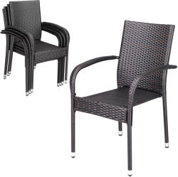 Deuba Scaune de ratan Comfort 4 buc - maro