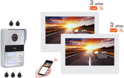 Flexidoor WiFi-s 7 colos, 2 lakásos, 2 VEZETÉKES érintőképernyős kaputelefon SZETT. Kártyaolvasó. FlexiDoor. FD-703223-2