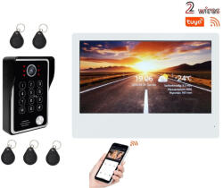 Flexidoor WiFi-s 10 colos 2 VEZETÉKES érintőképernyős kaputelefon SZETT. Kódzár és kártyaolvasó. FlexiDoor. FD-111214