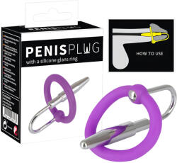 Penisplug You2Toys - Plug penian - inel de gland din silicon cu dilatator conic (mov-argintiu)
