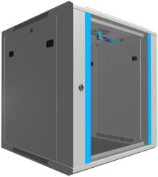 Extralink 12U 600x600 szürke, rack szekrény, fali szerelésű