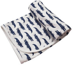 Vékony dupla pamut takaró - Sötétkék krokodil