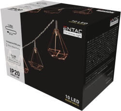 Entac Karácsonyi Beltéri Füzér Fém kerettel 10 LED meleg fehér 1, 65m (ECLMF-10WW)