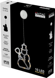 Entac Karácsonyi Ablakdekoráció Hóember 10 LED meleg fehér 3xAAA (ECL-10-WLD-SM)