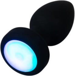 Anos - világító, vibrációs anál plug (fekete) (54021400000)