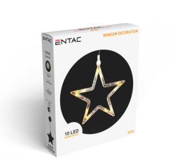 Entac Karácsonyi Ablakdekoráció Csillag 10 LED meleg fehér 3xAAA (ECL-10-WLD-S)