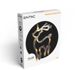 Entac Karácsonyi Ablakdekoráció Rénszarvas 10 LED meleg fehér 3xAAA (ECL-10-WLD-RD)