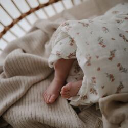 Mushie Muszlin pólya - rózsaszín virág