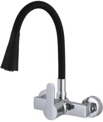 Gamma Flex 3000 konyhai FALI csaptelep fekete-króm, beépíthető (5907558296327)