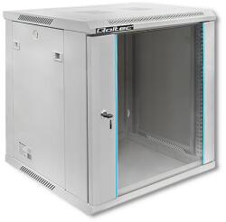 Qoltec RACK szekrény 19" | 12U | 600 x 635 x 600 | Edzett üvegajtók | Függesztett | Acél ház | Zár | Szürke (54487)
