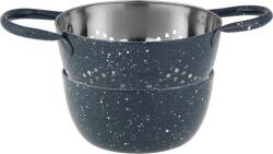 MagicHome Szűrő MagicHome, tálkával, 15, 5 cm, fogantyúval, kerek lyukak, rozsdamentes acél, 2 db-os készlet