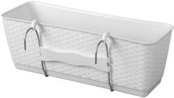 Prosperplast Virágcserép RATOLLA Case PW 500, fehér, alátéttel, korlátra akasztható