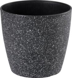 Strend Pro Virágcserép Strend Pro Stone, 23x20, 5 cm, fekete, kő hatású