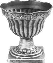 Strend Pro Virágcserép Strend Pro Antik, alátéttel, 30x30 cm, ezüst, fémes hatás