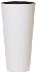 Prosperplast Virágcserép betéttel TUBUS Slim Shine, 250x476 mm, fehér