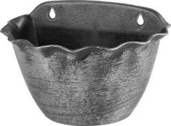 Strend Pro Virágcserép Strend Pro Wave, 26x18 cm, ezüst, fémes hatású, függő