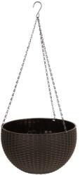 Virágcserép Strend Pro Modern, függő, barna, 26x16 cm, lánccal és akasztóval