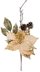 MagicHome Vianoce Ág MagicHome Karácsony, mikulásvirág virággal, arany, 34 cm