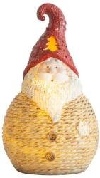  Figura MagicHome Karácsonyi, Mikulás kerek kicsi, LED, polirezin, 19, 5 cm