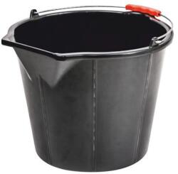  Vödör ReCycled® STRONG, 15 literes, építőipari, kiöntővel, extra erős, műanyag fogantyú, fekete