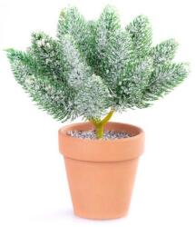 MagicHome Vianoce Dísz MagicHome karácsonyi, Ágak cserépben, havas, 20 cm