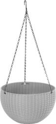  Virágcserép Strend Pro Modern, felfüggesztett, sötétszürke, 26 x 16 cm, lánc