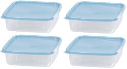 MagicHome Ételhordó MagicHome Lunchbox szett YH128, 4 db, 1000 ml, 177x177x58 mm, négyzet alakú, Clip