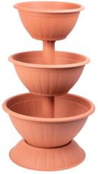  Virágcserép Strend Pro PYRAMID, háromszintes, 86 cm, terrakotta