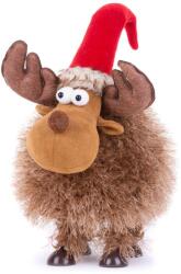 MagicHome Figura MagicHome Karácsonyi, Rénszarvas bozontos, barna, szövet, 22x20x25 cm