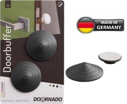 Doornado Kilincsütköző DOORBUFFER, öntapadós, falra szerelhető ütköző, műanyag, ajtóhoz, szürke, csomag. 2 db