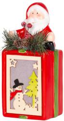 MagicHome Dekoráció MagicHome Karácsony, ajándék Mikulással, LED, terrakotta, függő, 9x8x17, 7 cm