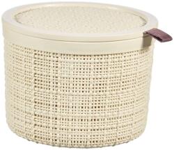 Keter Kosár Curver® JUTE ROUND, 2 literes, bézs, fedéllel, 17x13 cm