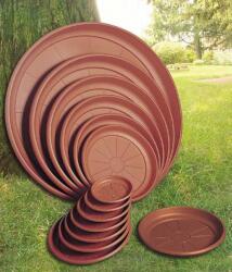 ICS Alátét ICS ERICA, virágcseréphez, kerek, terrakotta színű, műanyag, 16 cm