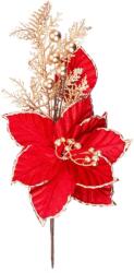 MagicHome Vianoce Ág MagicHome Karácsony, mikulásvirág virággal, piros-arany, 31 cm