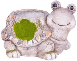 MagicHome Dekoráció MagicHome, Teknős virágcseréppel, natúr, kerámia, 38x29, 5x25 cm