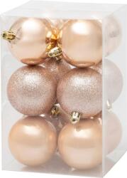 MagicHome Gömbök MagicHome Karácsony, 12 db, rózsaarany, karácsonyfára, 6 cm