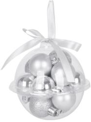  Gömbök MagicHome Karácsony, 12 db-os csomag, 3 cm, ezüst, karácsonyfára