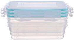 MagicHome Ételhordó MagicHome Lunchbox szett YH377, 3 db, 1350 ml, 155x215x75 mm, téglalap alakú, Clip