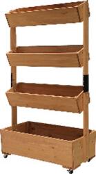 Strend Pro Függőleges virágcserép Strend Pro, ágyás, 4 szintes, kerekekkel, 85x45x147 cm