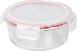 MagicHome Tárolóedény MagicHome, Kerek, 650 ml, fedéllel, Clip, üveg