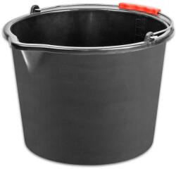  Vödör ReCycled®, 12 literes, építőipari, műanyag, műanyag fogantyú, kiöntővel, fekete