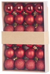  Gömbök MagicHome Karácsony, 24 db, készlet, piros, karácsonyfára, 3 cm