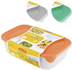 Keter Tárolóedény Curver® Set Rectangular, szett 3 db, 500/1000/2000 ml, menta/szürke/barack vegyes színek