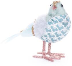 MagicHome Madár MagicHome Karácsony, kék, 20x8x14 cm, tollas