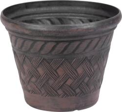 Strend Pro Virágcserép Strend Pro, 29x23 cm, sötétbarna, rattan mintás