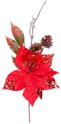 MagicHome Ág MagicHome Karácsony, mikulásvirág virággal, piros, 34 cm