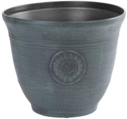  Virágcserép Strend Pro, fém hatású, zöld, 25x30 cm