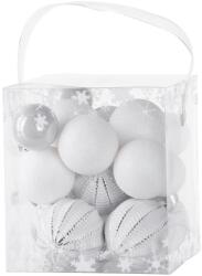  Gömbök MagicHome Karácsony, 31 db, fehér - ezüst, vegyes, karácsonyfára, 6-3 cm